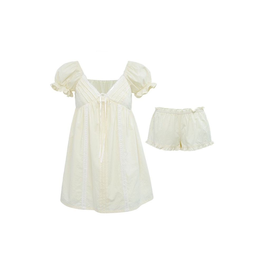 ASAYA7613 – Buttercream Lace Babydoll Dress 🍋🤍