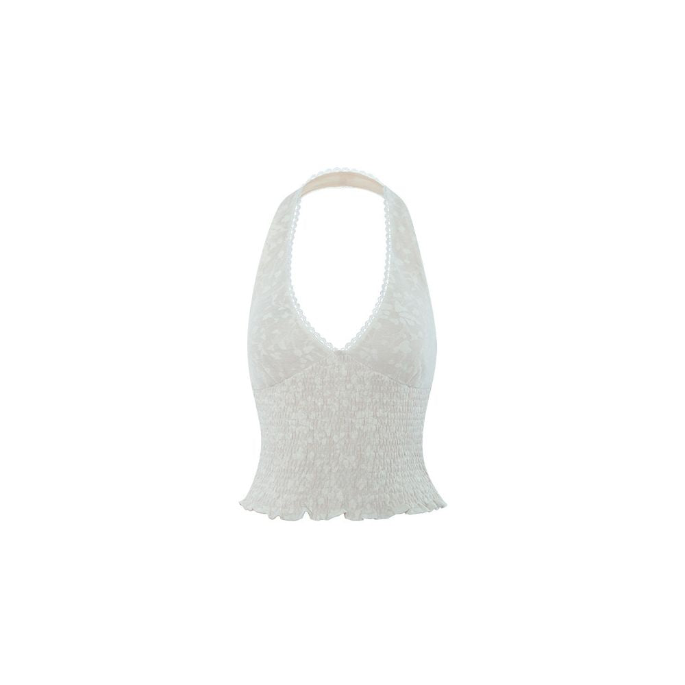 ASAYA7614 – Ivory Blossom Halter Set 🤍🌿