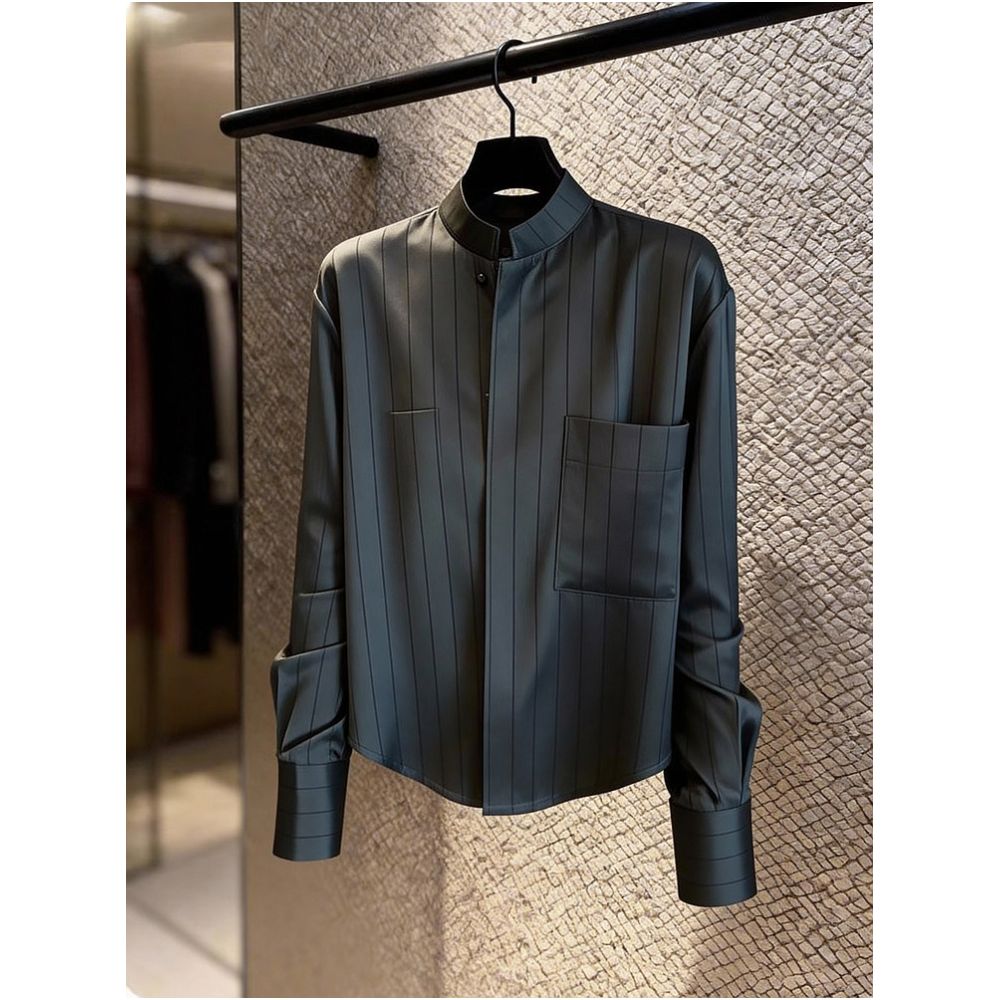 2026 Early Autumn New Arrival Casual and Elegant Versatile Super Cute Loose Black and Gray Shirt for Women Dressing Out of Department Store image 1