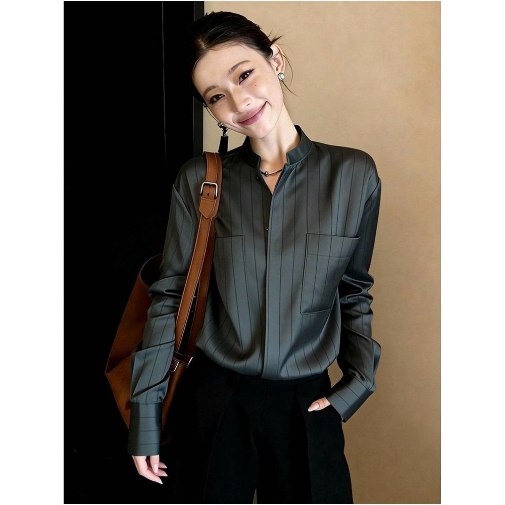 2026 Early Autumn New Arrival Green Shirt for Women A Versatile High End Gentle Fashionable and Youthful Style image 1