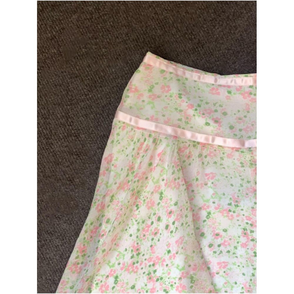 Brand name floral print tie waist midi skirt for women stylish youthful and incredibly beautiful short skirt image 1