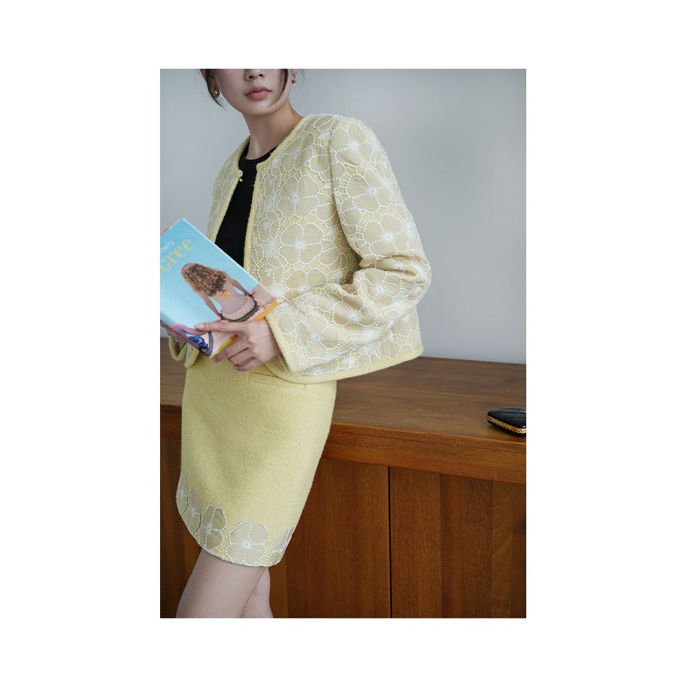 Clearance Sale 40 Off No Returns or Exchanges for Non Quality Issues Embroidered Chanel Style Suit Jacket and Skirt image 1