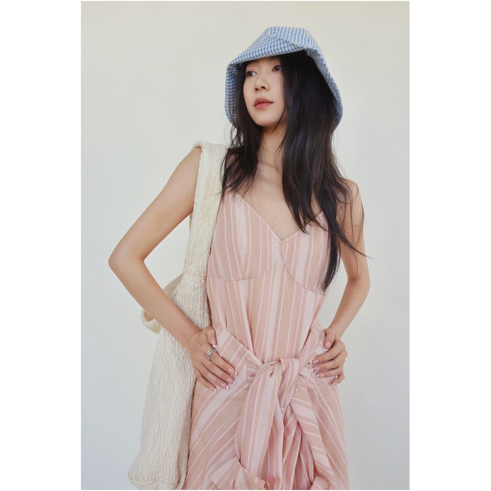 Clearance Sale 40 Off No Returns or Exchanges for Non Quality Issues Tencel Striped Shirt and Camisole Dress Set image 2