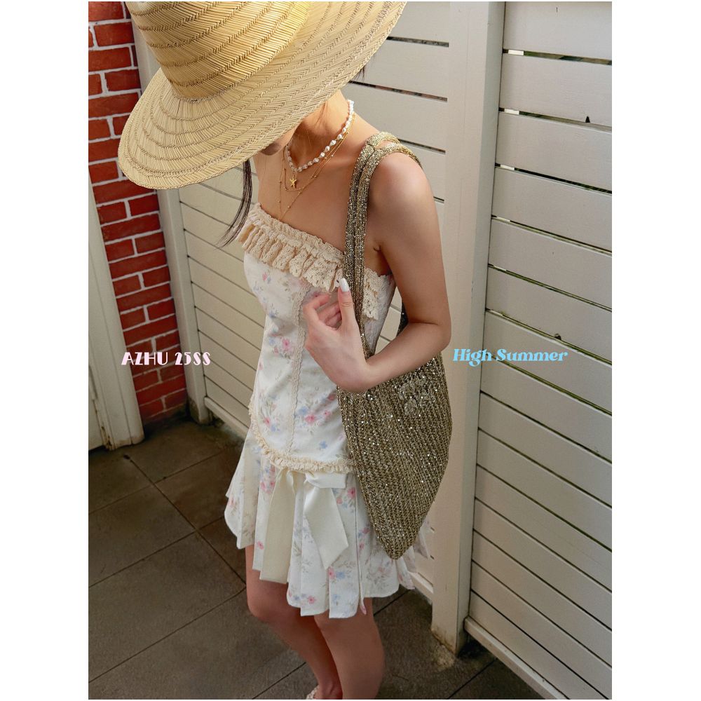 Clearance Sale 40 Off No Returns or Exchanges for Non Quality Issues Floral Strapless Midi Skirt Women s Summer Heavy Duty Pleated Mini Skirt image 3