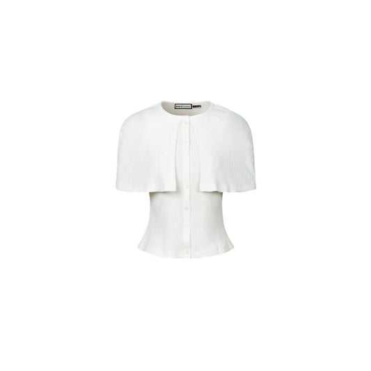 ASAYA7713 – Soft Cape Ribbed Top 🤍🩶