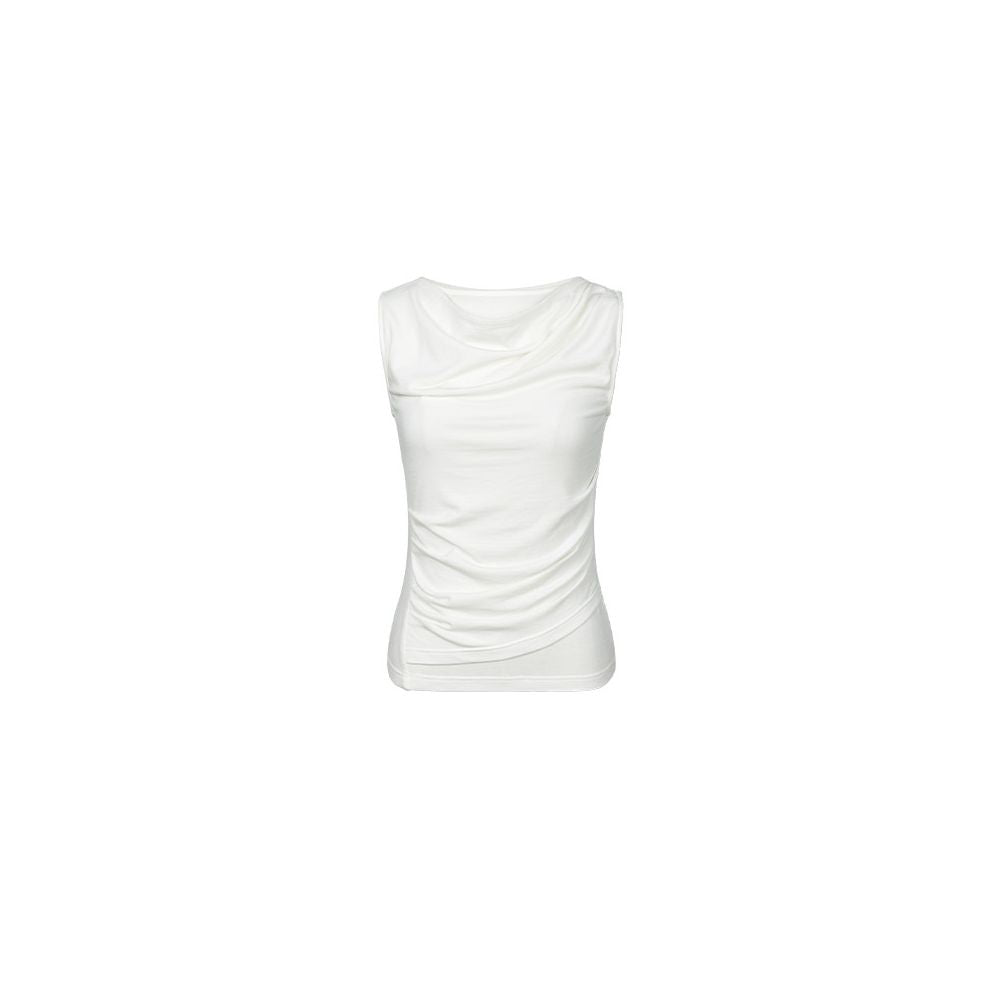 ASAYA7714 – Sculpted Drape Sleeveless Top 🤍🩶