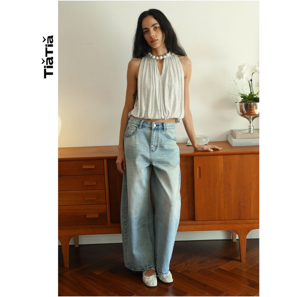 TiaTia s Spring Summer 2026 New Arrival Airy Seamless Shawl Cape with Two Way Design Necklace Embellished French Top image 2