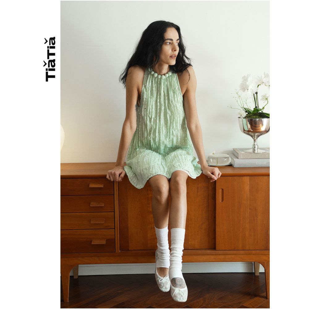 TiaTia 2026 Spring Summer New Arrival Mint Sparkling Dress image 2
