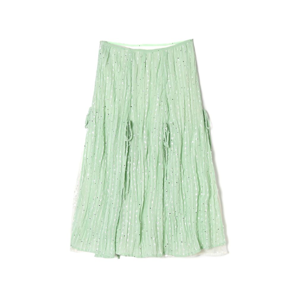 ASAYA7732 – Mint Shimmer Slit Skirt ✨🌿