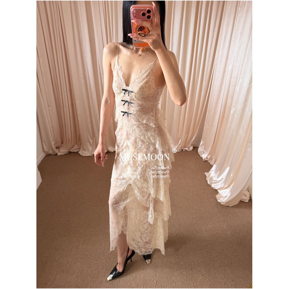 4 30 MUSEMOON Montsan Divine Dress Heavy duty Inspired Atmospheric Fishtail Lace Dress Pure and Alluring image 0