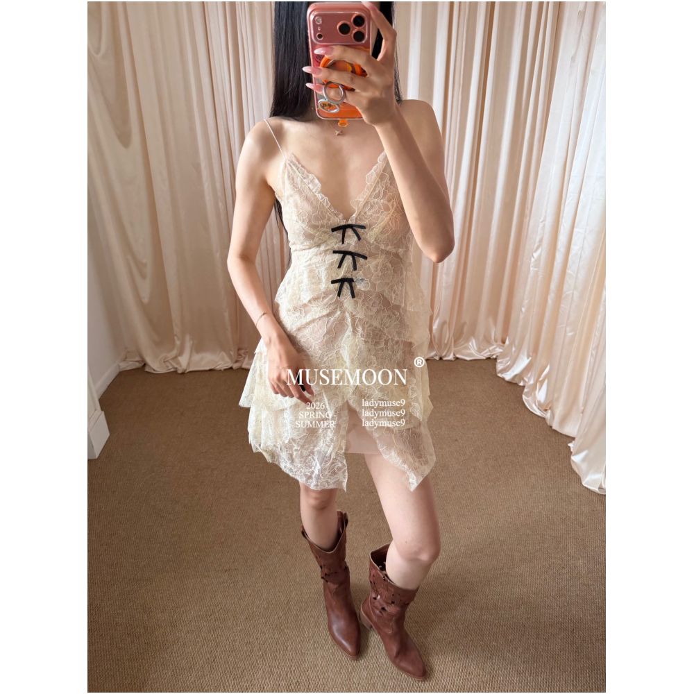 4 30 MUSEMOON Montsan Divine Dress Heavy duty Inspired Atmospheric Fishtail Lace Dress Pure and Alluring image 2