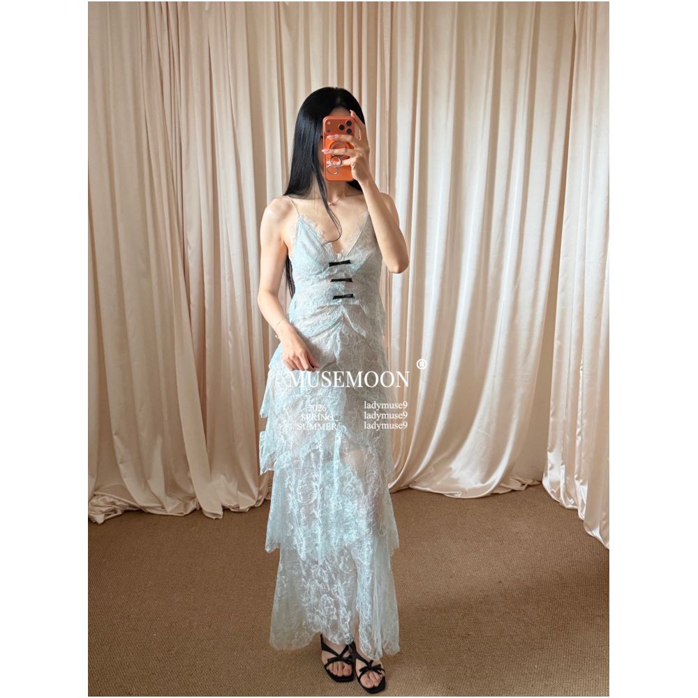 4 30 MUSEMOON Montsan Divine Dress Heavy duty Inspired Atmospheric Fishtail Lace Dress Pure and Alluring image 4
