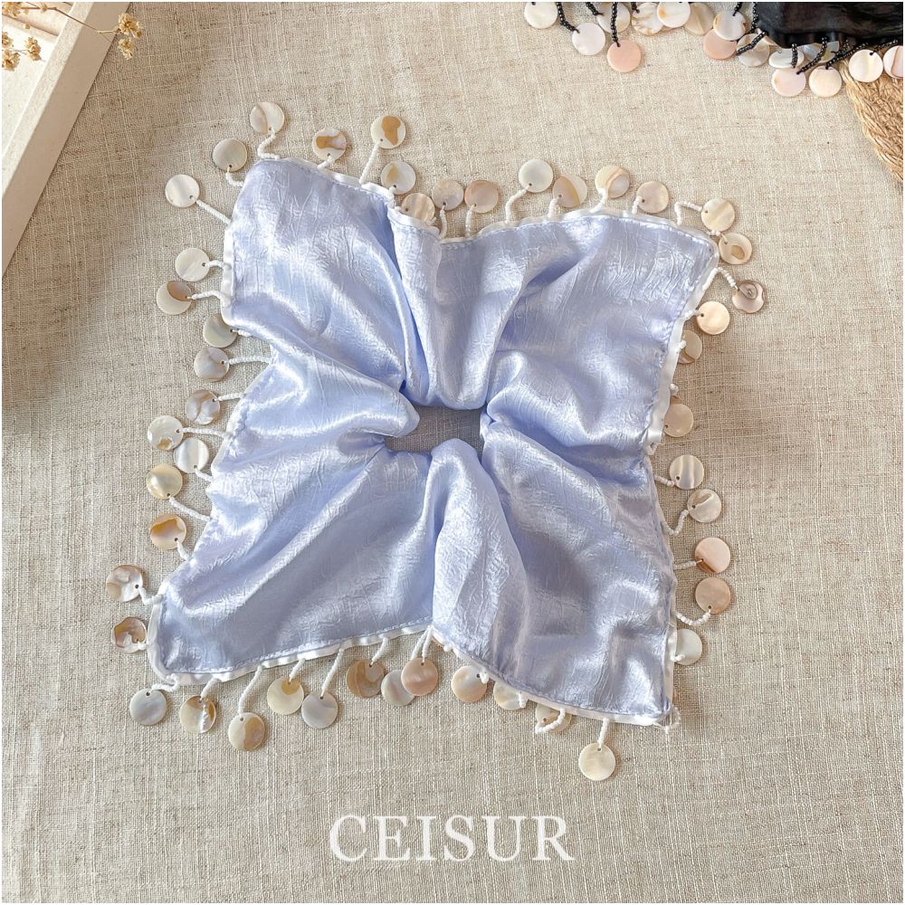 ASAYA7739 – Pearl Shell Statement Scrunchie 🐚✨