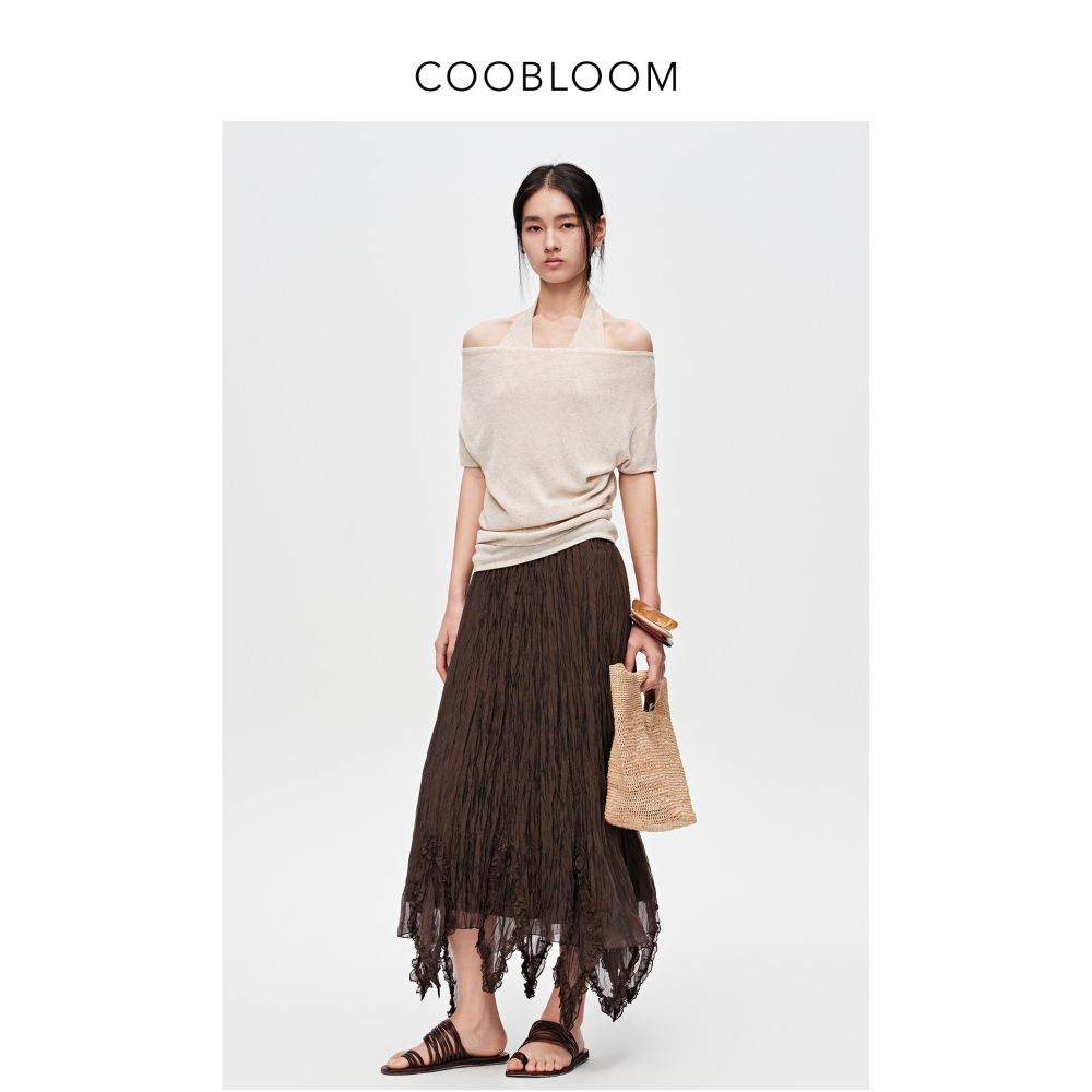 COOBLOOM Paper thin feel Tencel linen cool and breathable two piece top for women summer design knitwear image 2