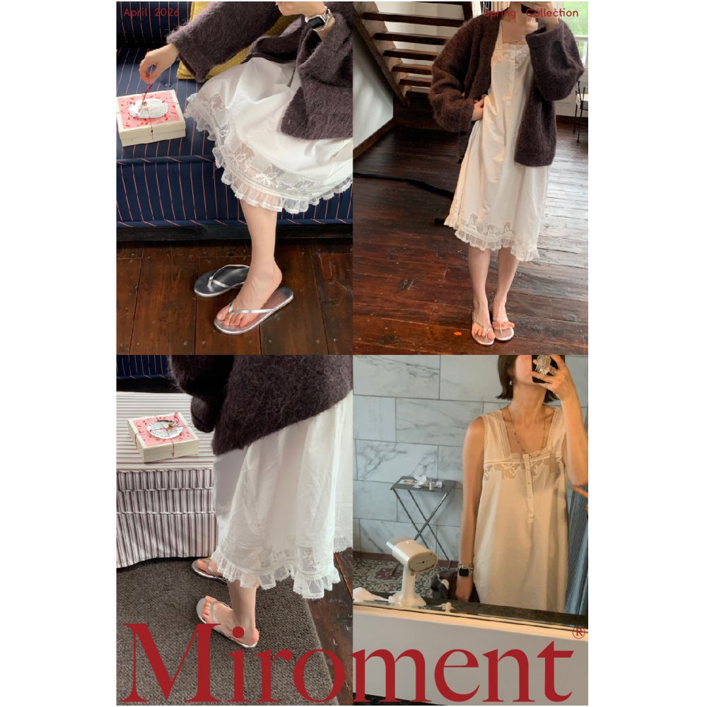 Miroment layered dress soft and skin friendly with antique style lace detailing perfect for both lounging at home and going out image 1