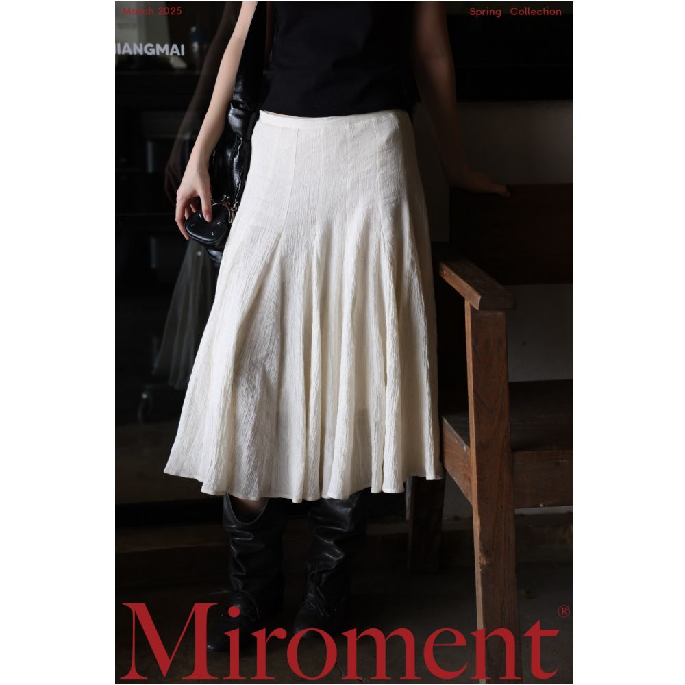Miroment s skirt with its poetic hem is made of willow leaf crepe cotton linen fabric in a natural undyed original color image 0