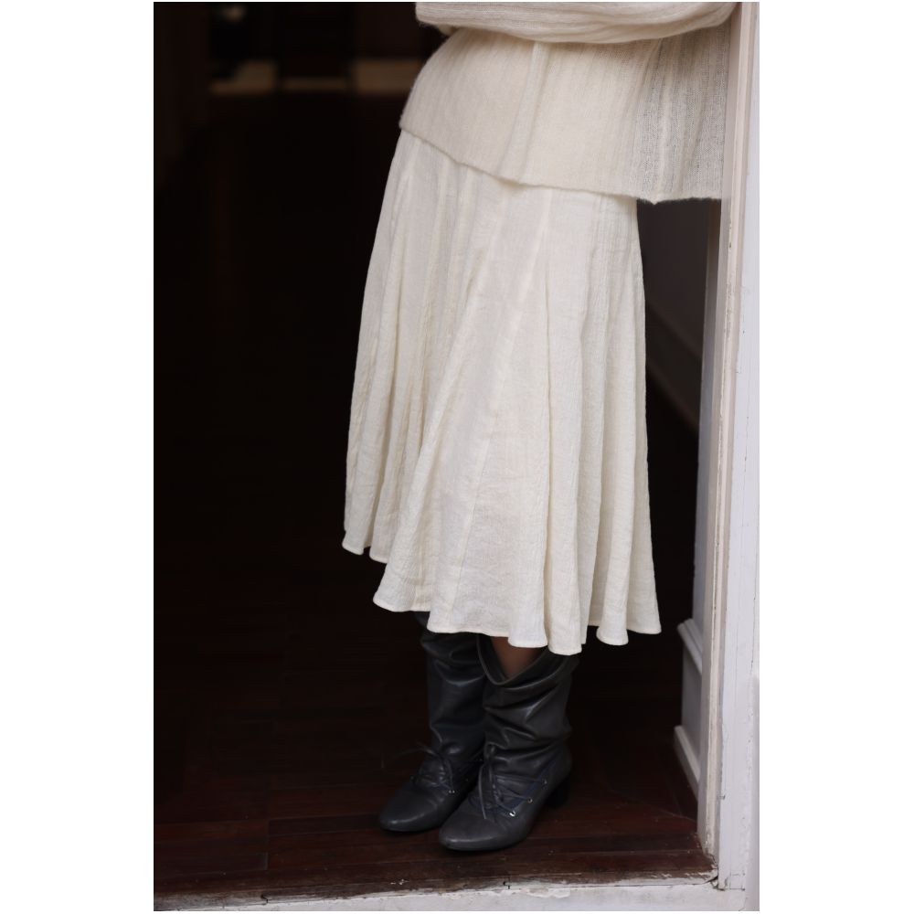 ASAYA7761 – Ivory Poetry Flare Skirt 🤍✨