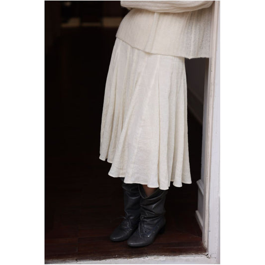 ASAYA7761 – Ivory Poetry Flare Skirt 🤍✨