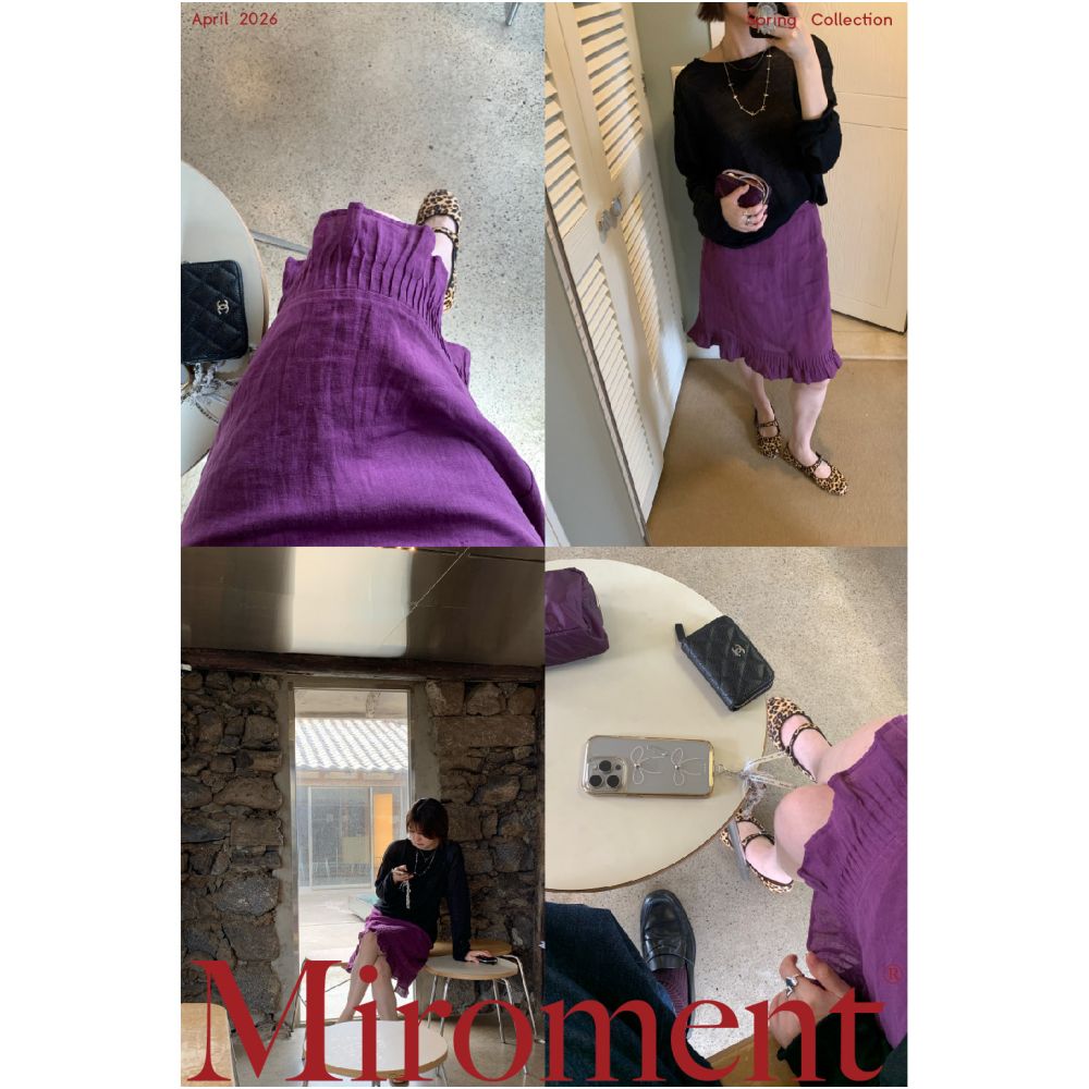Miroment high saturation linen atonement green berry purple capri blue accordion pleats slimming mini skirt image 0