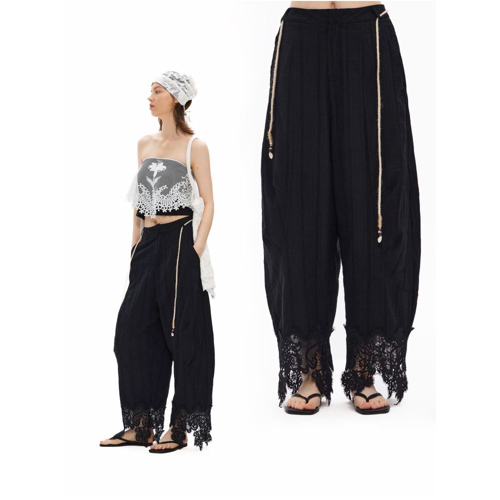 ASAYA7776 – Midnight Lace Balloon Pants 🖤✨