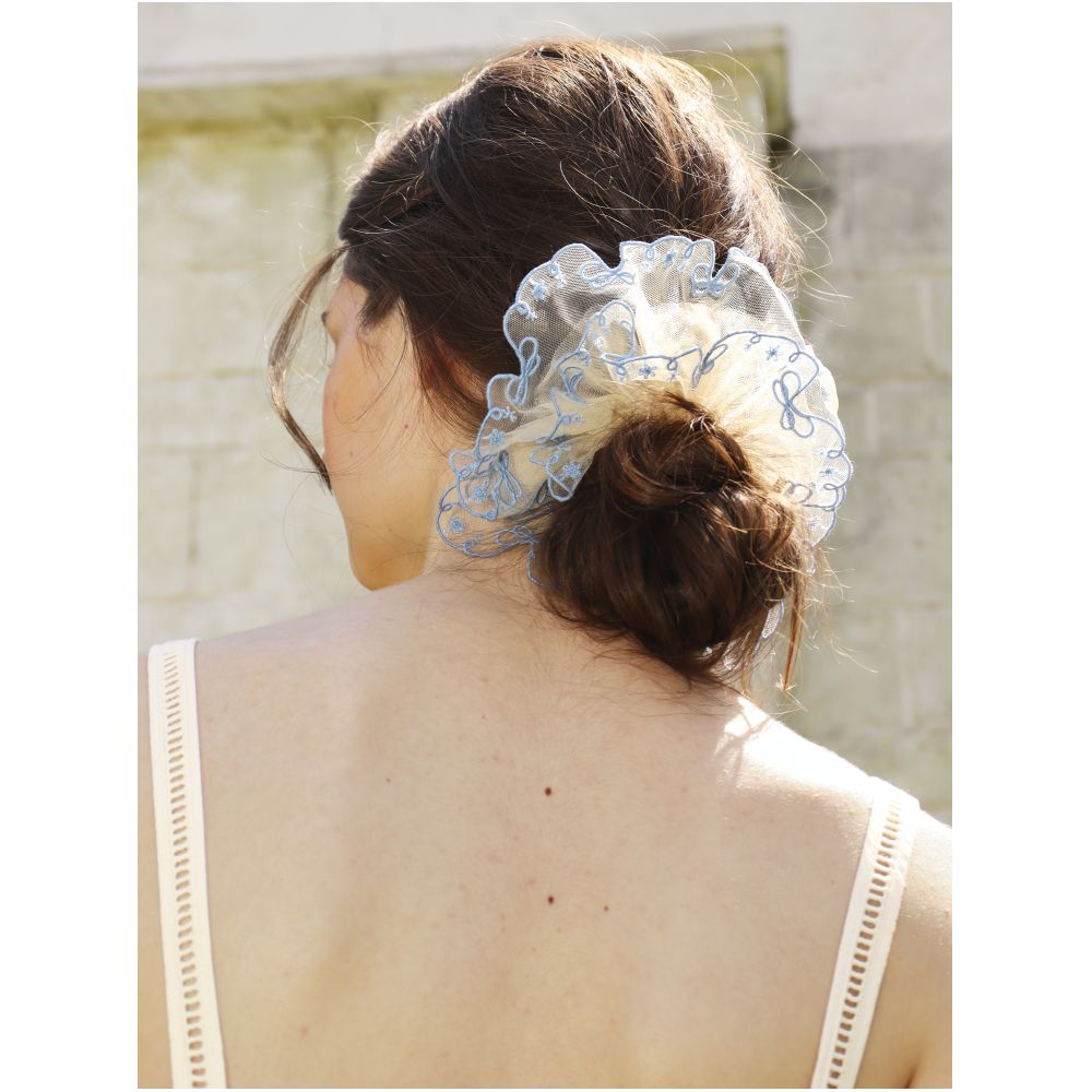 Zhou Yutong s Sorgenti Dorothy embroidered hair tie the same style worn by Bao En is an original design and handmade high end hair accessory image 1