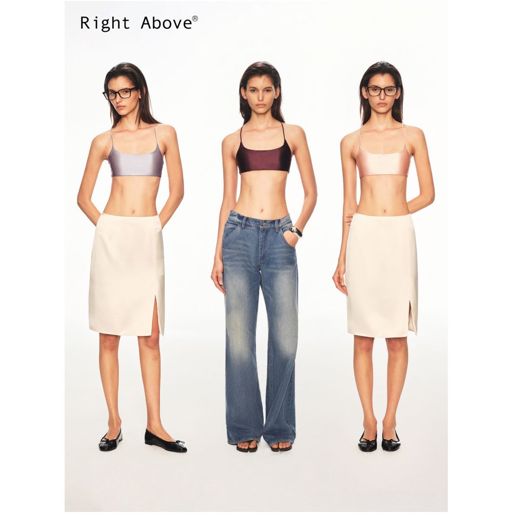 Right Above Layered Outfit Super Skin Friendly Satin Elastic Bikini Retro Halter Neck Bandeau Bra Summer image 2