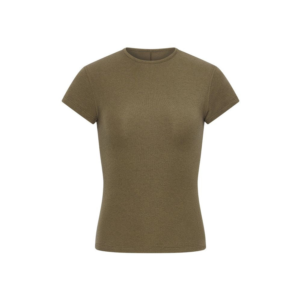 ASAYA7805 – Silky Wool Fitted Tee ✨🤎