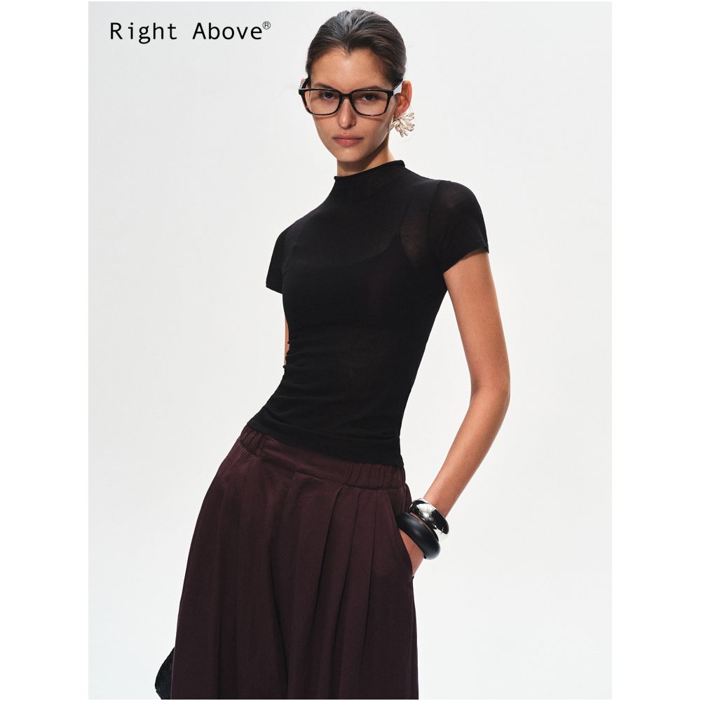 Right Above Second Skin 54 count Ultra fine Acetate Long staple Cotton Natural Curl Hem Knit T shirt image 1