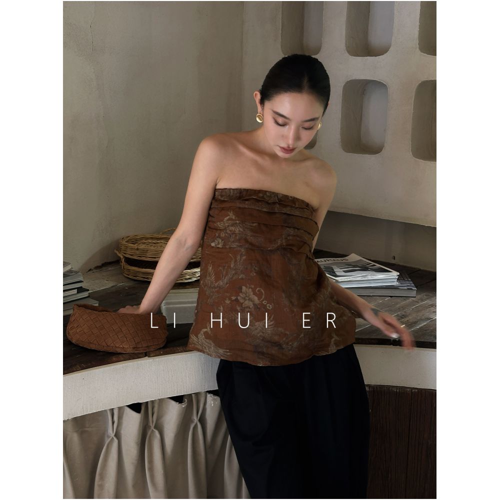 LiHuiEr Chinese Style Strapless Vest for Women Unique and Distinctive Style image 0