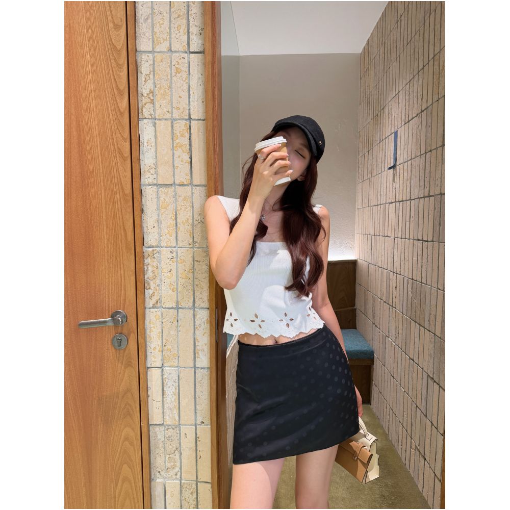 ASAYA7830 – Satin Dot Mini Skirt ✨🍋