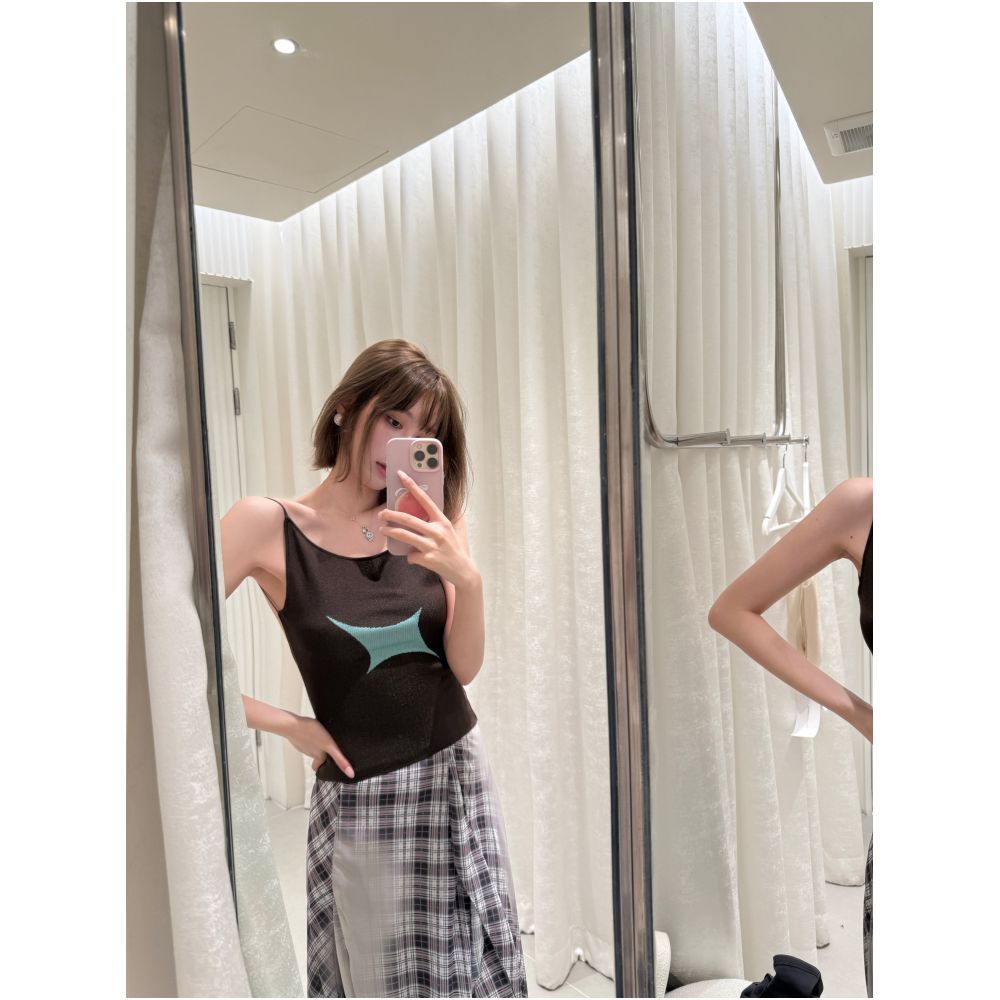 DailyDash Summer Focus Color Blocked Printed Knit Backless Street Style Camisole Top for Women image 1