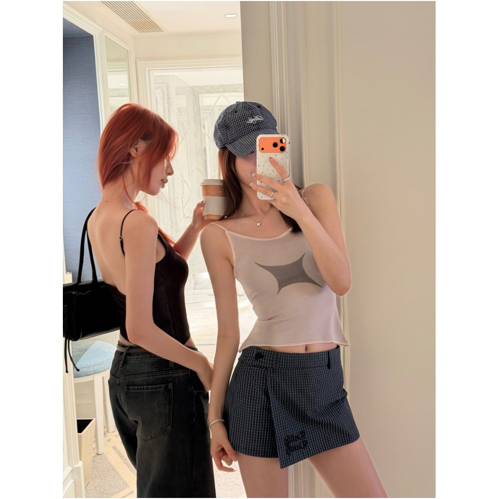 DailyDash Summer Focus Color Blocked Printed Knit Backless Street Style Camisole Top for Women image 2