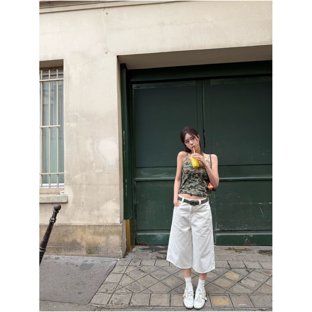 DailyDash Relaxation Rule 24H Comfortable 100 Cotton White High Street Wide Leg Lazy Casual Capri Pants image 3