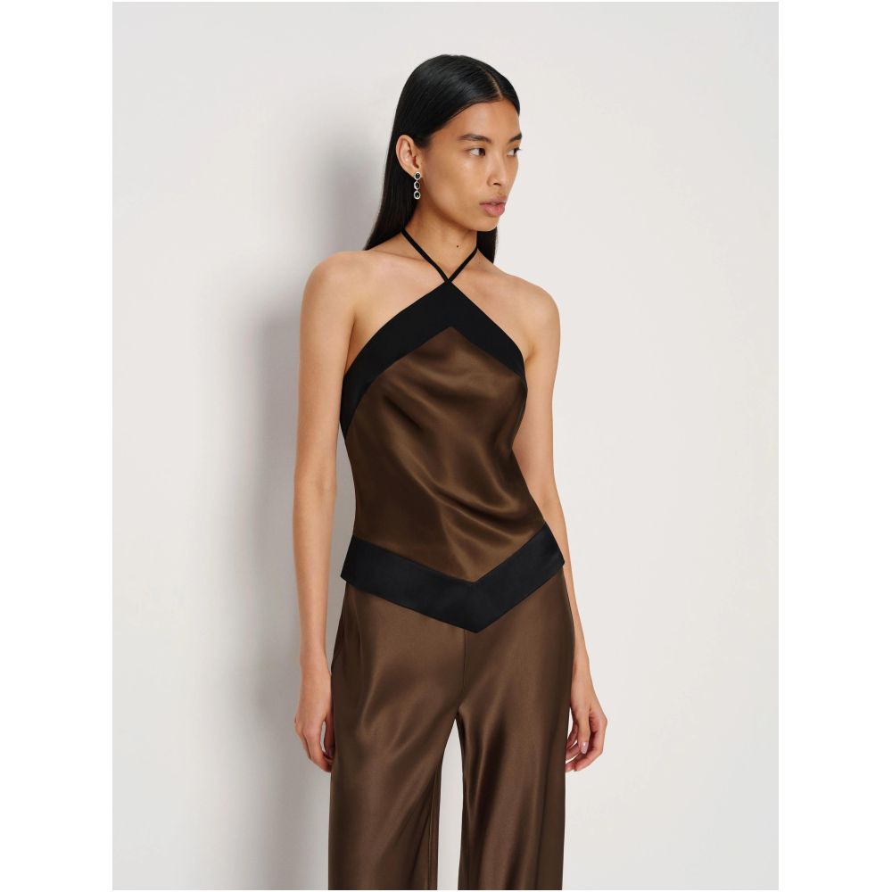 ASAYA7865 – Satin Halter Luxe Top ✨🤎
