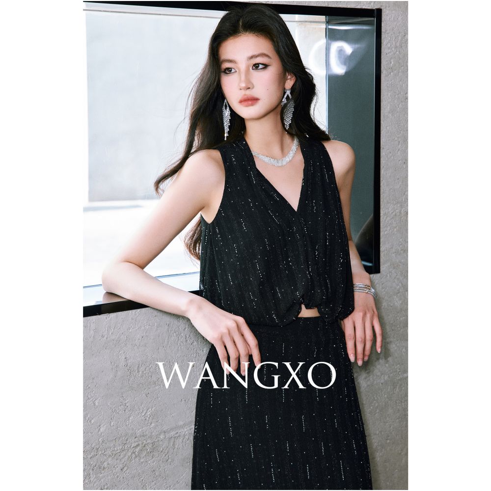 ASAYA7869 – Midnight Shimmer Elegant Set ✨🖤