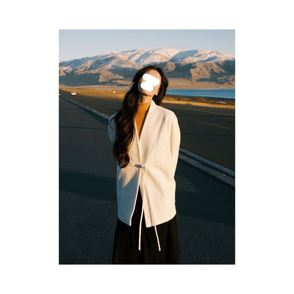 ASAYA7887 – Ivory Elegance Wrap Jacket 🤍✨
