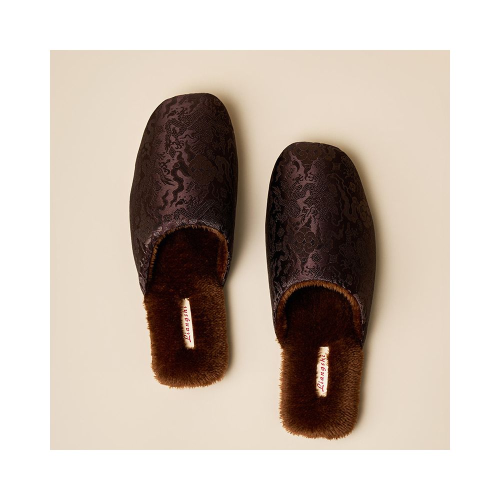 ASAYA7893 – Oriental Blossom Velvet Slippers 🌸✨ ร