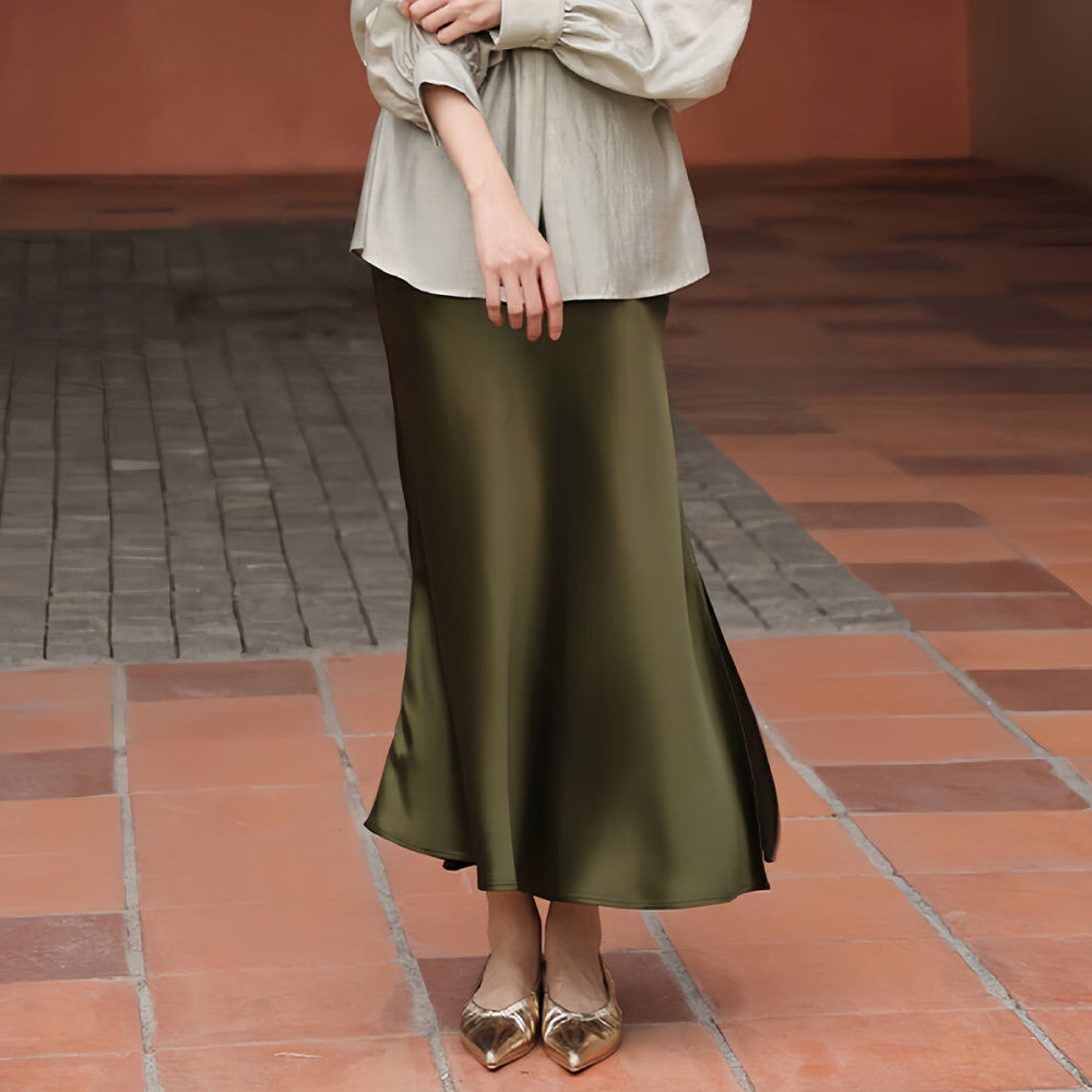 Heavyweight version Gilded hanging acetic acid half skirt 5833 slimming slimming fashion versatile slimming fish tail skirt image 11