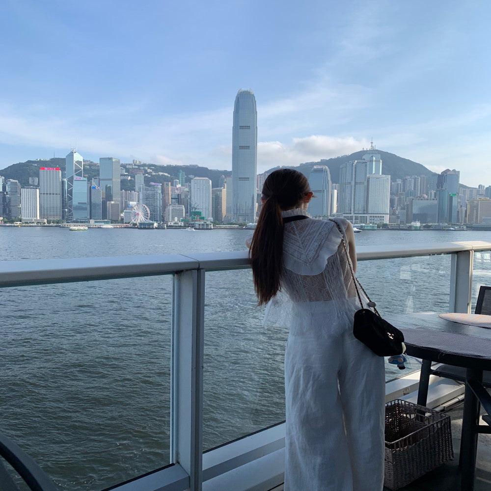 Limited Stock CHICYOU White Water Soluble Lace Tie Tie Sheer Slimming Summer Top image 2