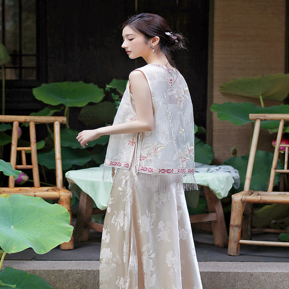 Fusu New Chinese style mulberry silk national style vest women 2025 summer new retro high end fairy women image 3