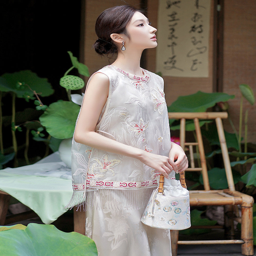 Fusu New Chinese style mulberry silk national style vest women 2025 summer new retro high end fairy women image 4