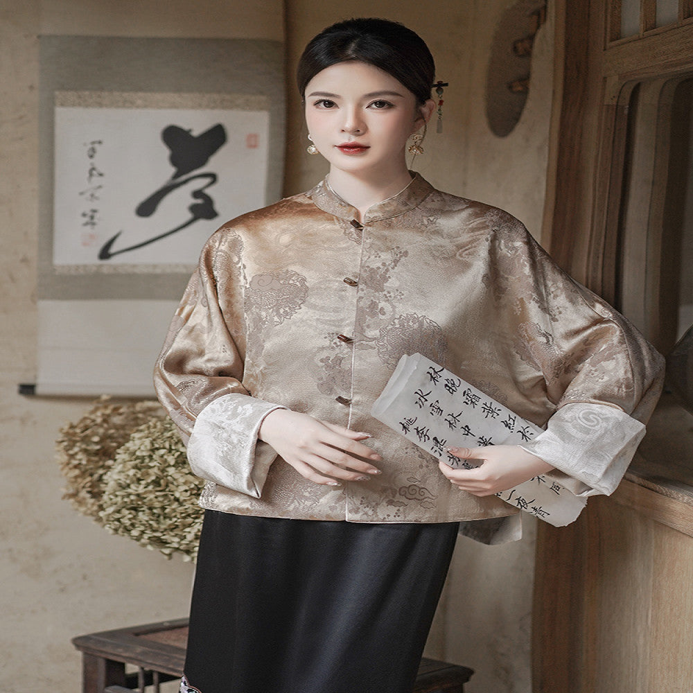 Longyun Double sided double wear new Chinese style high end national style jacket for women 2025 autumn new high end tops image 2