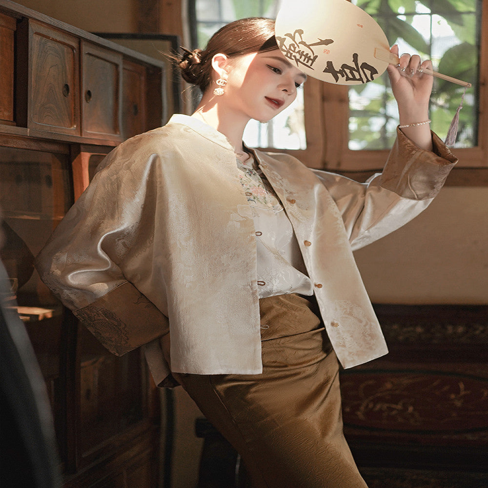 Longyun Double sided double wear new Chinese style high end national style jacket for women 2025 autumn new high end tops image 4