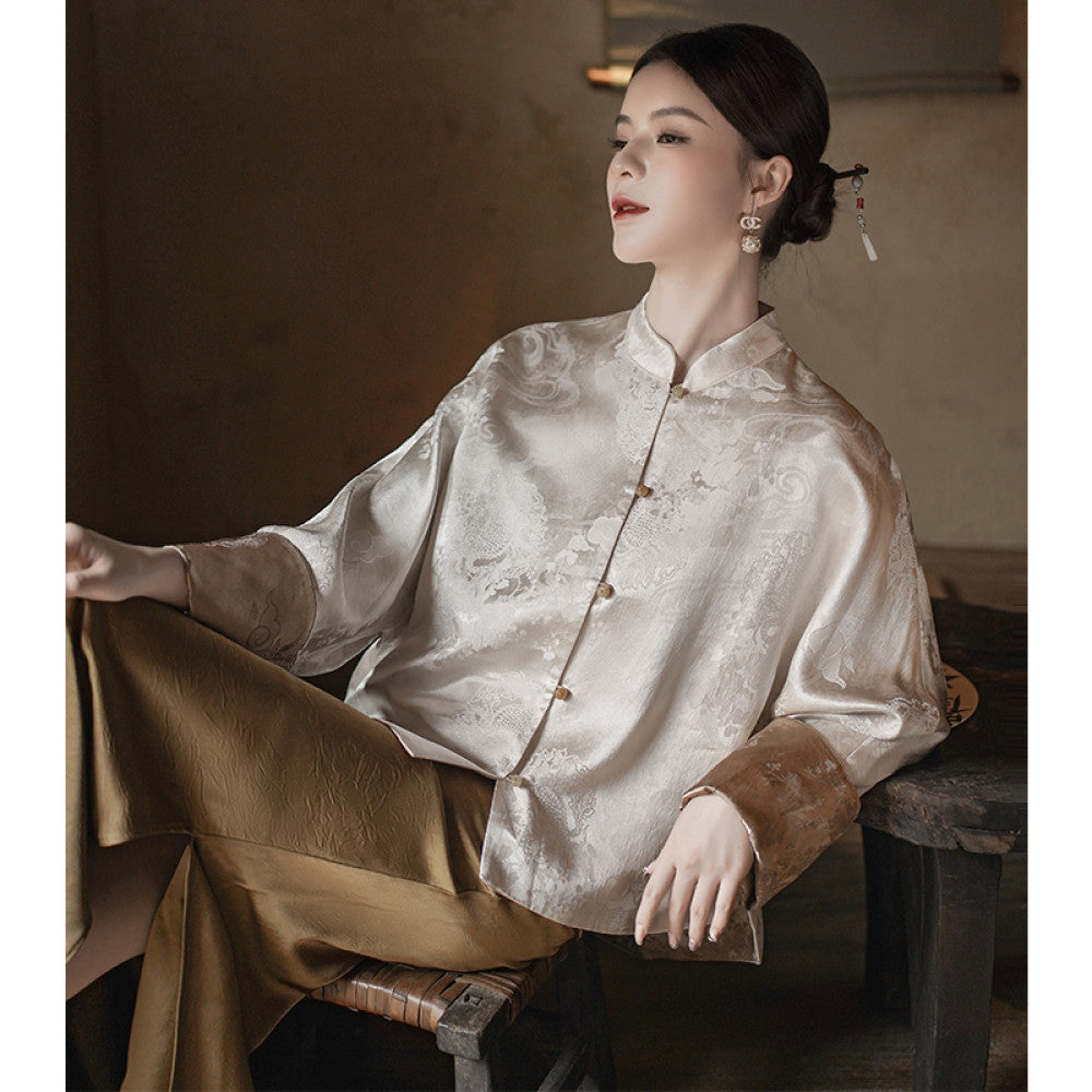 Longyun Double sided double wear new Chinese style high end national style jacket for women 2025 autumn new high end tops image 7