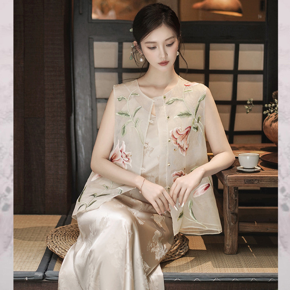 Yulan New Chinese style Mulberry Silk National Style Vest Women s 2025 Summer New Round Neck Retro Style Versatile Women image 9