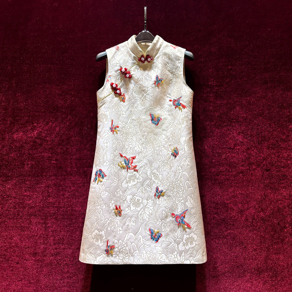 High end new Chinese style exquisite improved Chinese style heavy industry cheongsam dress with women s high end feel embroidered 2025 new style temperament image 11