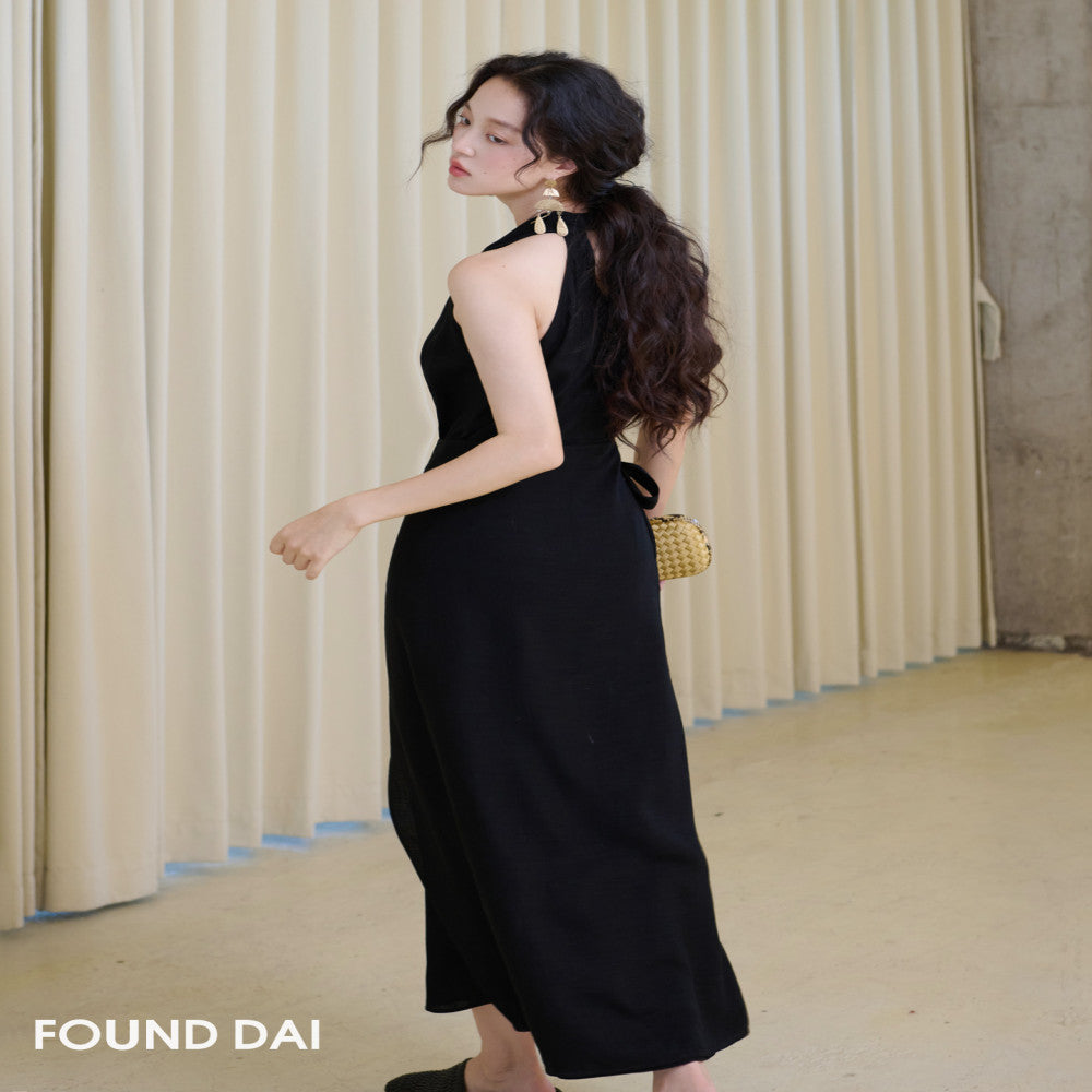 Imported Eastman 100 Acetic Acid Multi Wear Method Wrapping Cut Thin Black Skirt image 4