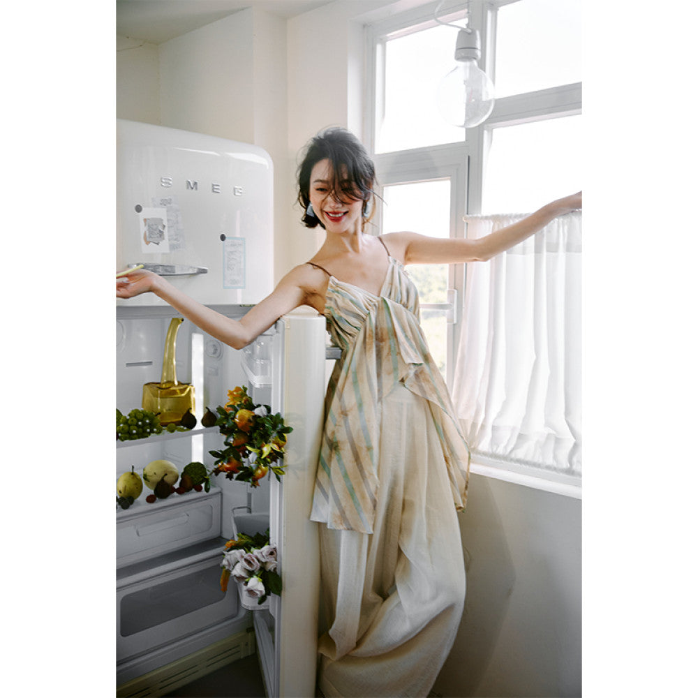 Rosebanks Light Shadow Yarn New Chinese Atmosphere Double Layer Yarn Wide Leg Pants Long Pants image 13