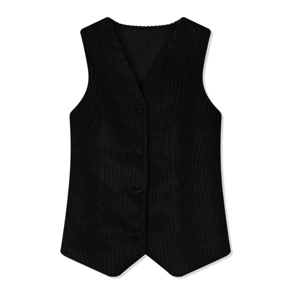 RoseLingLing King Stripe Created Coarse Pit Corduroy Intellectually Style Vest Straight Tube Half Skirt image 13