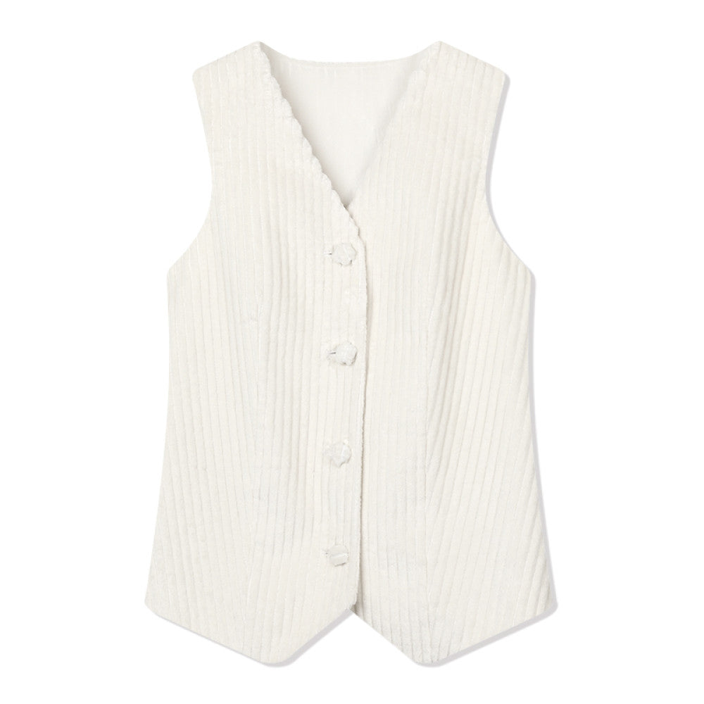 RoseLingLing King Stripe Created Coarse Pit Corduroy Intellectually Style Vest Straight Tube Half Skirt image 43